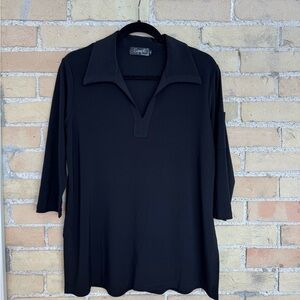 Sympli Black Henley Style Shirt